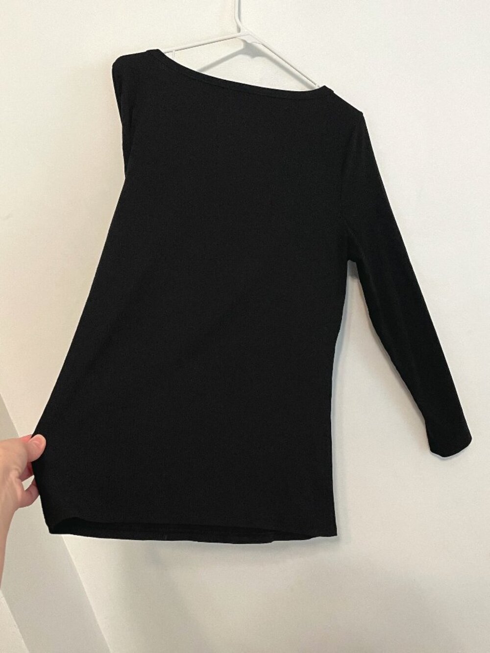TORRID 1 Plus Size Ribbed V-Neck Top Solid Black Rib Long Sleeve Fitted Shirt 1X - Picture 16 of 16